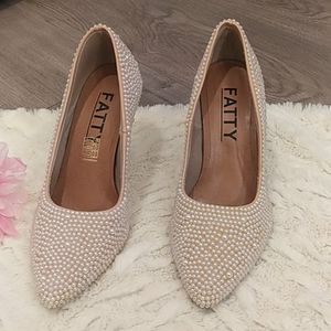 🌼Pearl BeaDazzled High Heals Woman's Shoes Size 6